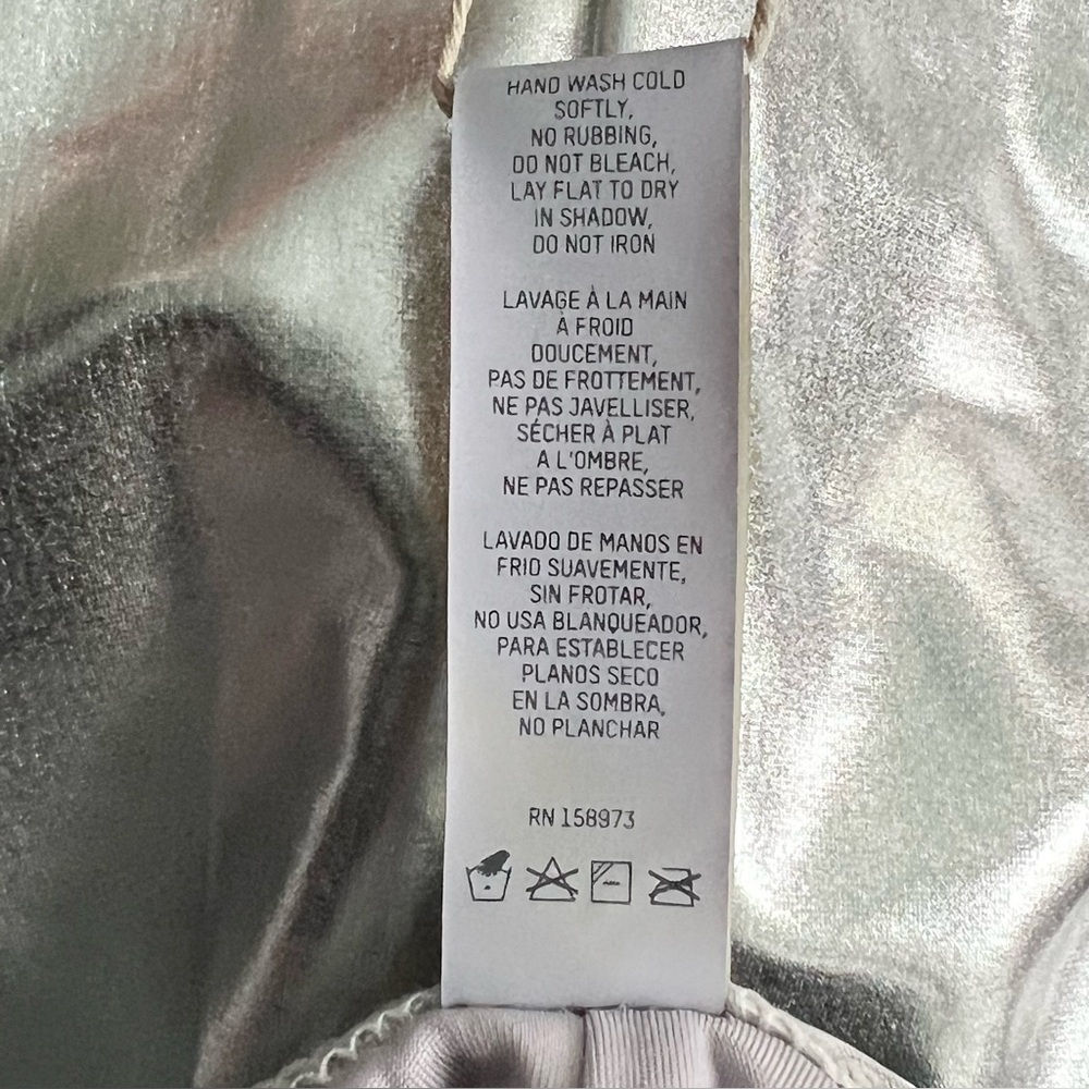 NWT SKIMS Nickel Metallic One Piece Swimsuit 3X Scoop Neck High Cut - Picture 11 of 11